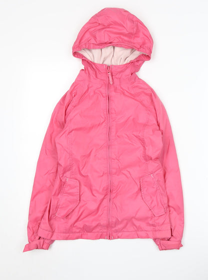 Lands' End Girls Pink Nylon Hooded Jacket 7-8 Years