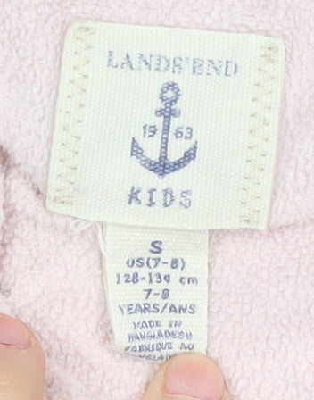 Lands' End Girls Pink Nylon Hooded Jacket 7-8 Years
