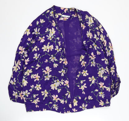 Mango Women’s Purple Floral Suit Jacket, M/L, Casual