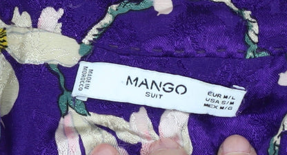 Mango Women’s Purple Floral Suit Jacket, M/L, Casual