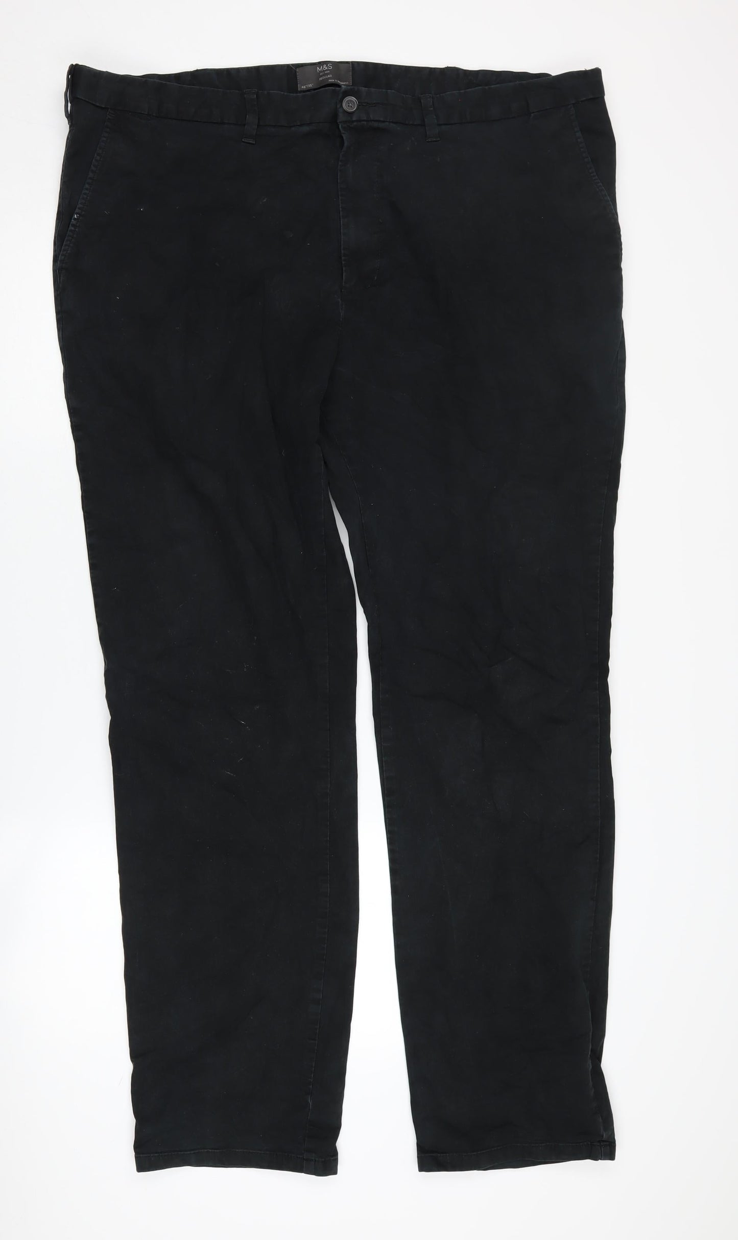 Marks and Spencer Men's Black XL Straight Trousers