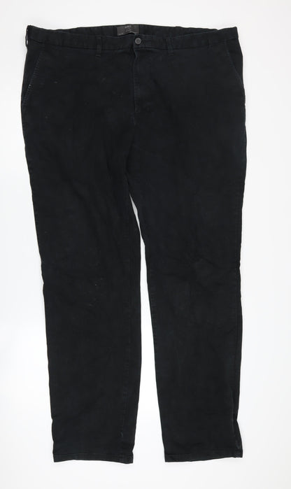 Marks and Spencer Men's Black XL Straight Trousers