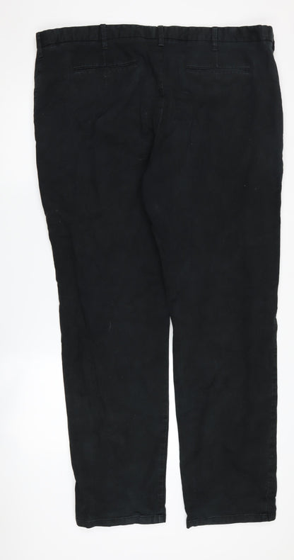 Marks and Spencer Men's Black XL Straight Trousers