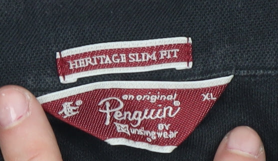 Original Penguin Men's Black Slim Fit Polo Shirt XL