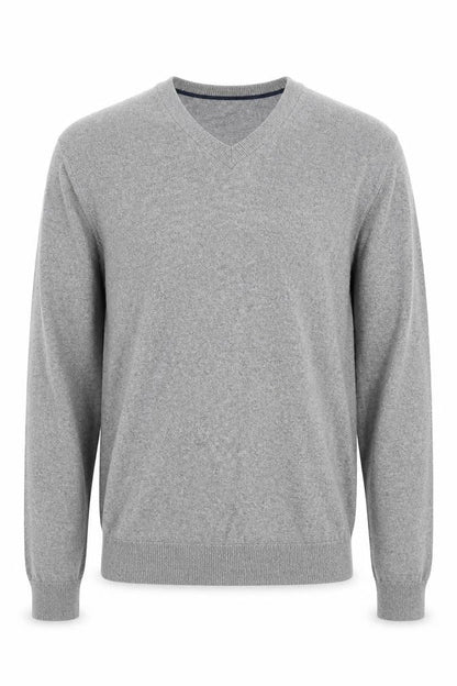 Gap Men's Grey V-Neck Cotton Pullover Jumper M
