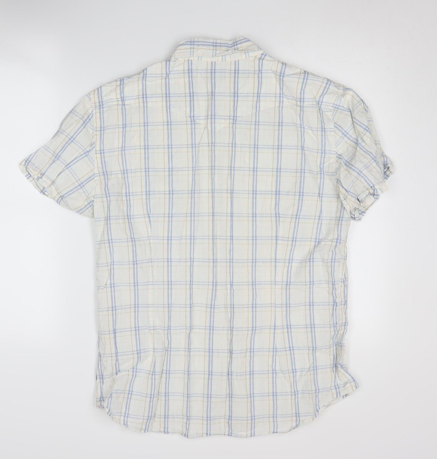 Paul Smith Men's Beige Check Short Sleeve Shirt XL
