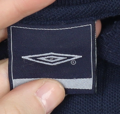 Umbro Men's Blue Short Sleeve Polo Shirt M