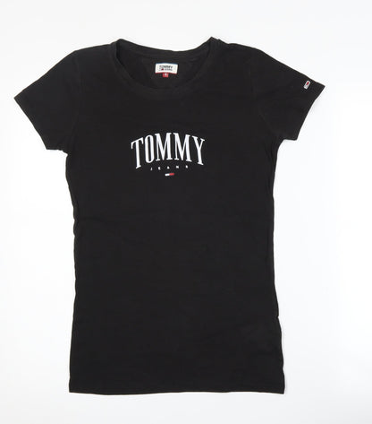 Tommy Jeans Black T-Shirt, Men's Small, Logo Accent