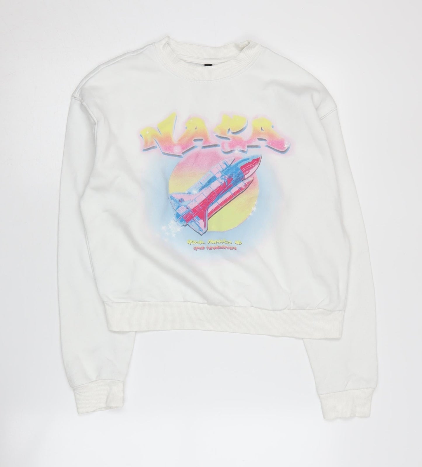 Womens UK Size S H&M White Pullover Sweatshirt