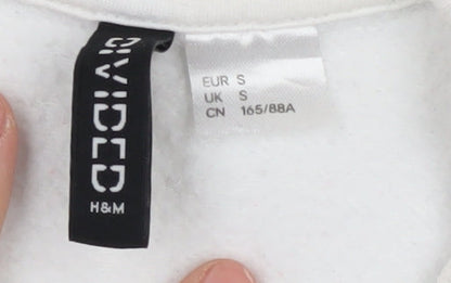Womens UK Size S H&M White Pullover Sweatshirt
