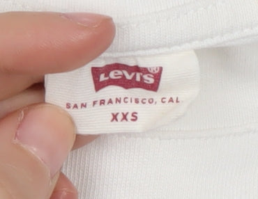 Womens UK Size 2XS Levi's White Basic T-Shirt