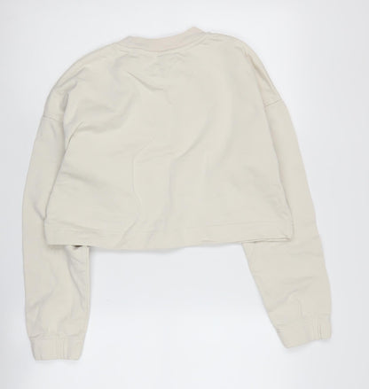 H&M Women's Beige Crew Neck Sweatshirt Size S