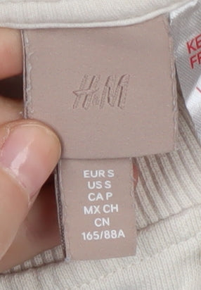 H&M Women's Beige Crew Neck Sweatshirt Size S