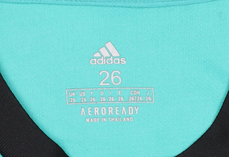 Adidas Boys Green Football Jersey Size 26 Lightweight