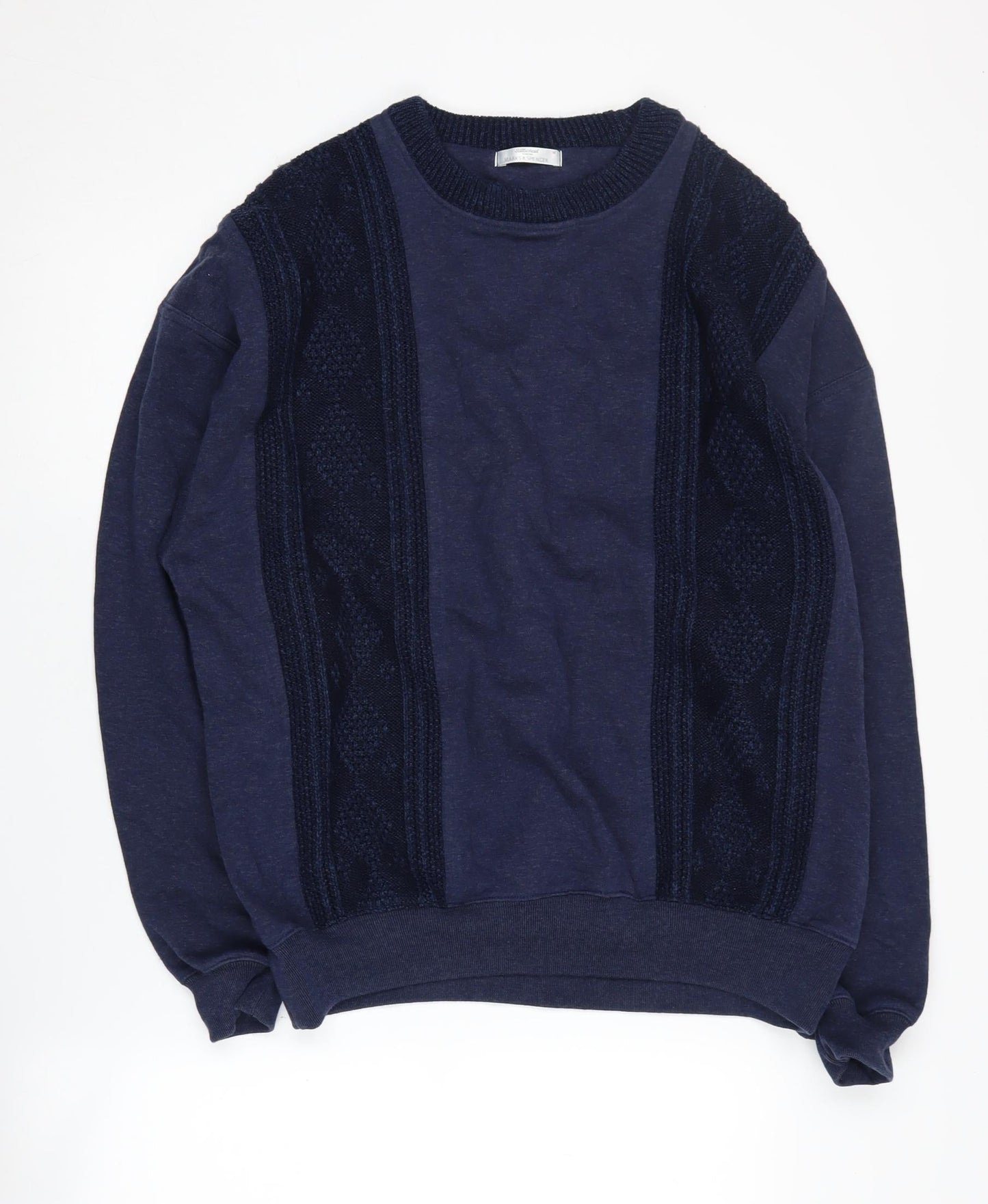 Mens UK Size M Marks and Spencer Blue Pullover Sweatshirt