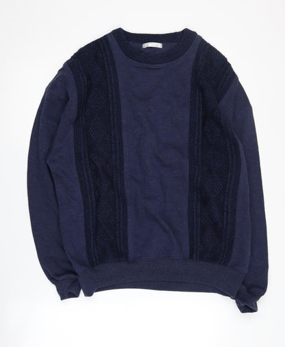 Mens UK Size M Marks and Spencer Blue Pullover Sweatshirt