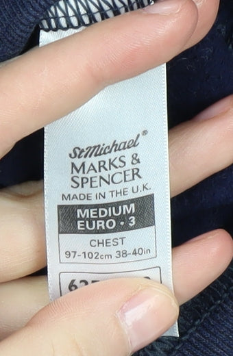 Mens UK Size M Marks and Spencer Blue Pullover Sweatshirt