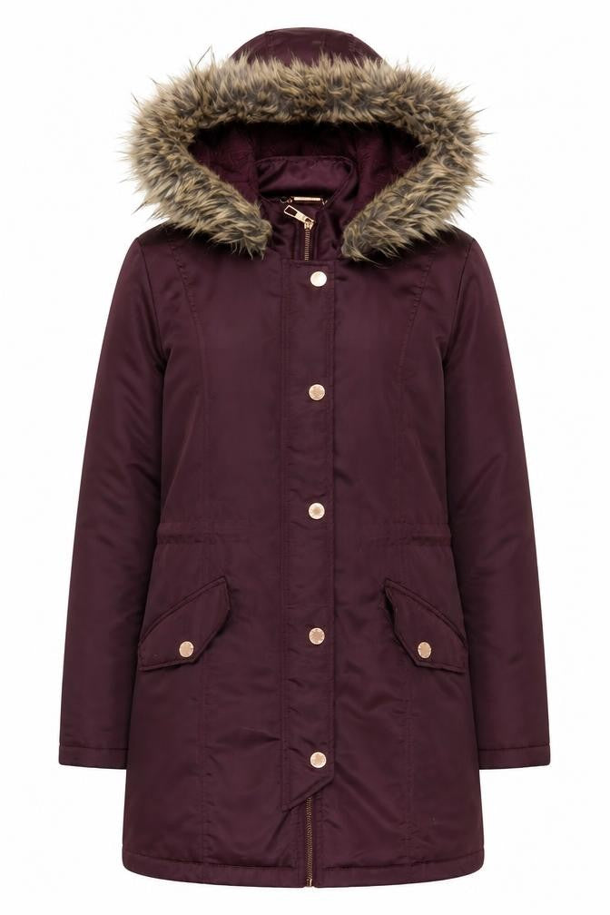 Womens UK Size 8 Lipsy Purple Parka Coat