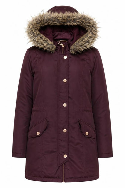 Womens UK Size 8 Lipsy Purple Parka Coat