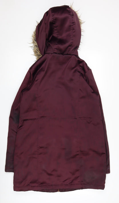 Womens UK Size 8 Lipsy Purple Parka Coat