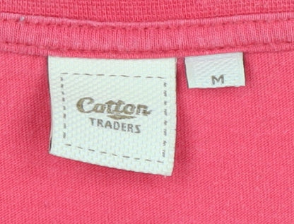 Unisex Adults UK Size M Cotton Traders Red Basic T-Shirt
