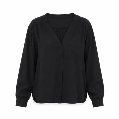 ASOS Women's Black Blouse, UK Size 8, V-Neck Long Sleeve
