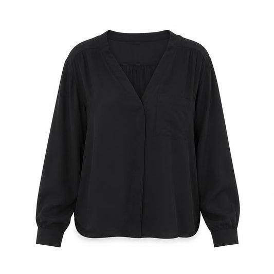 ASOS Women's Black Blouse, UK Size 8, V-Neck Long Sleeve