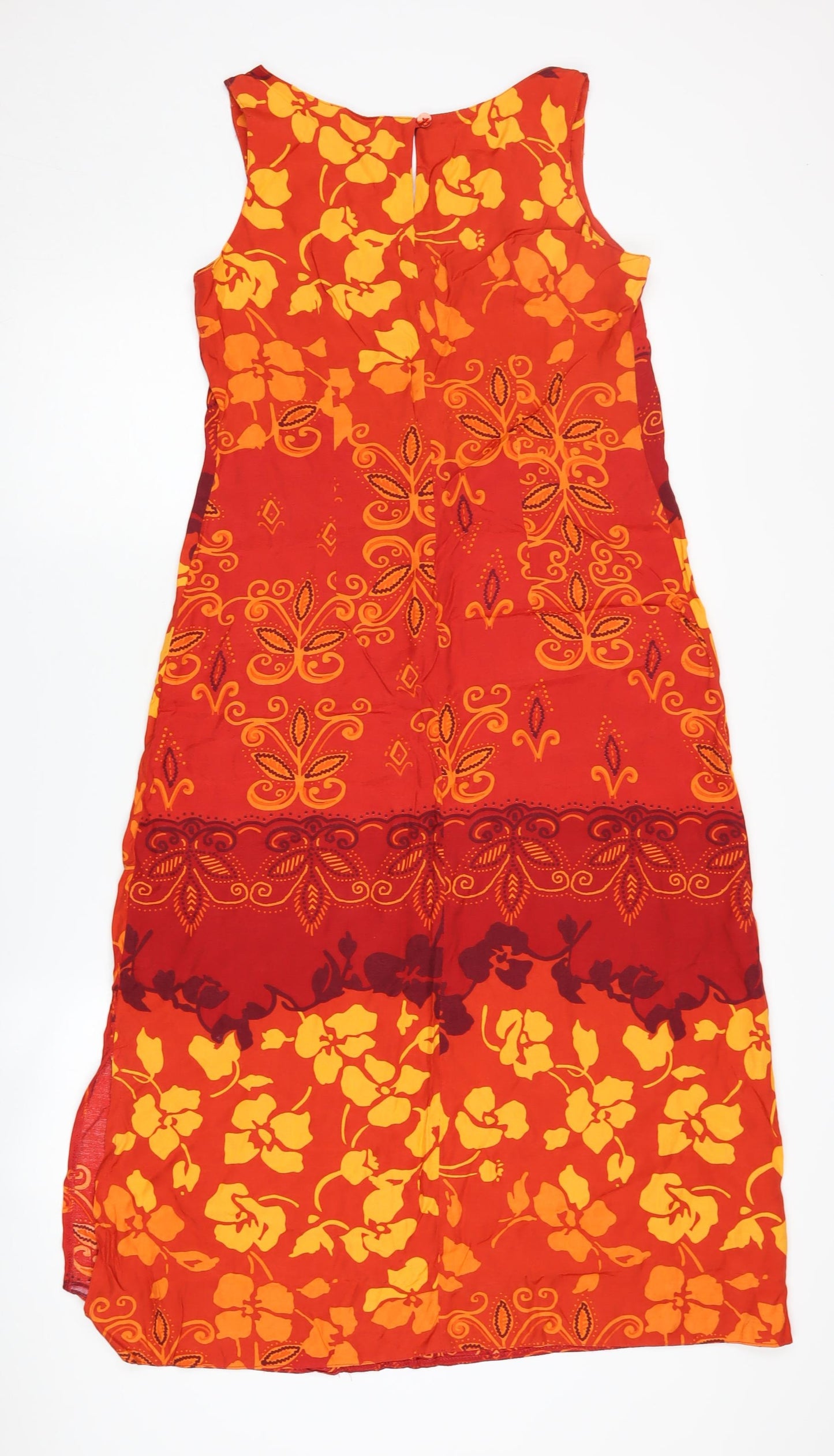 Berketex Women's Red Floral Midi Shift Dress, Size 12