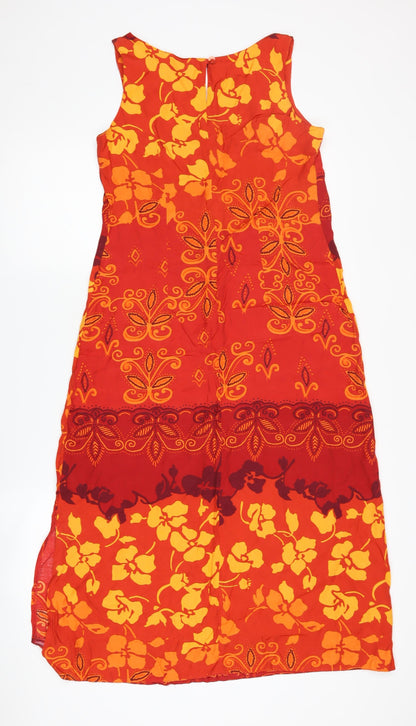 Berketex Women's Red Floral Midi Shift Dress, Size 12