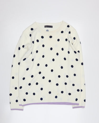 Womens UK Size 12 Marks and Spencer White Pullover Jumper