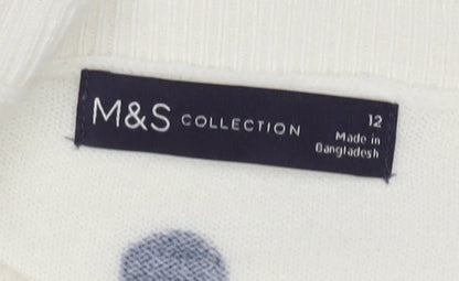 Womens UK Size 12 Marks and Spencer White Pullover Jumper