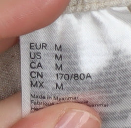 H&M Women's Beige Paperbag Shorts M Relaxed Fit