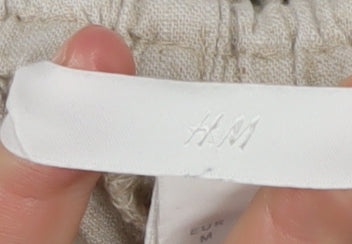 H&M Women's Beige Paperbag Shorts M Relaxed Fit