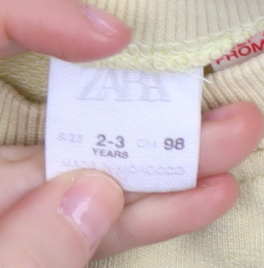 Zara Boys Beige Graphic Print Sweatshirt 2-3 Years Pullover