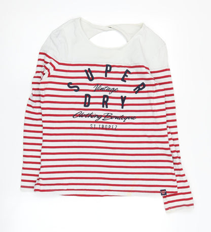 Womens UK Size 12 Superdry Red Basic T-Shirt