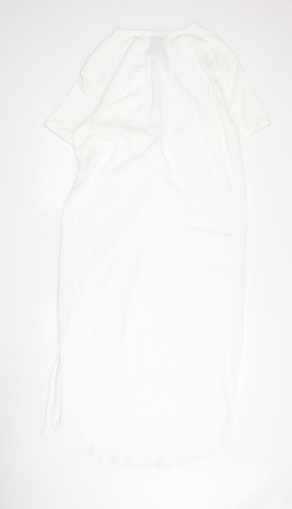 River Island Women’s White Dress Size 12 Cotton Casual