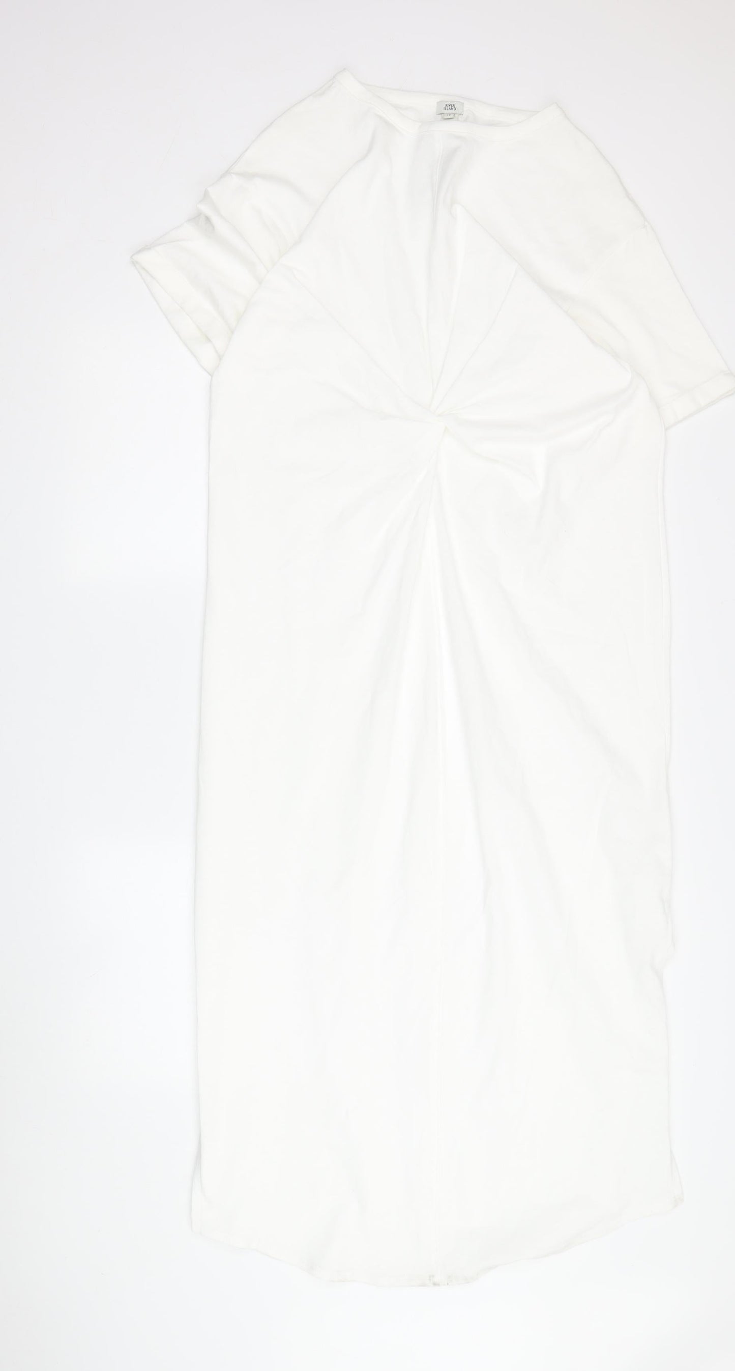 River Island Women’s White Dress Size 12 Cotton Casual