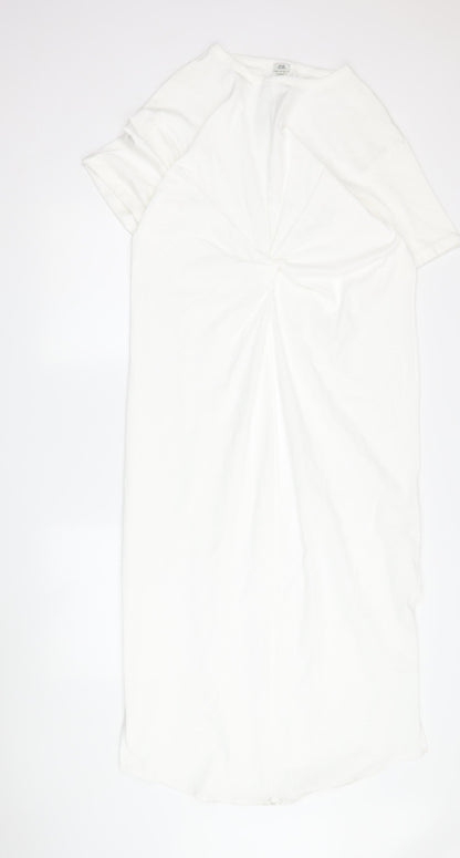 River Island Women’s White Dress Size 12 Cotton Casual