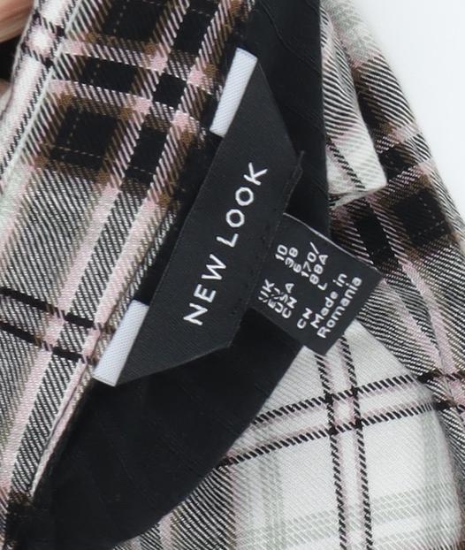 Womens UK Size 10 New Look Black Cropped Button-Up