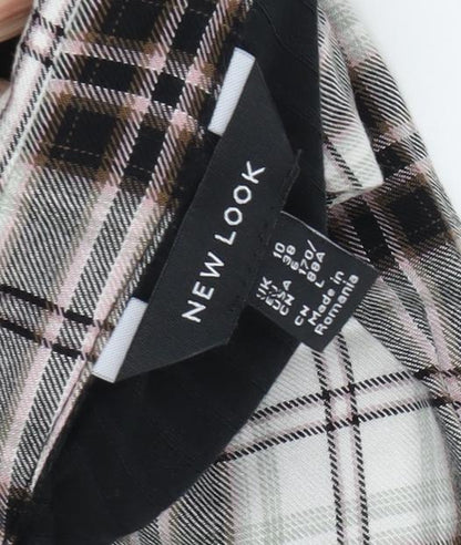 Womens UK Size 10 New Look Black Cropped Button-Up