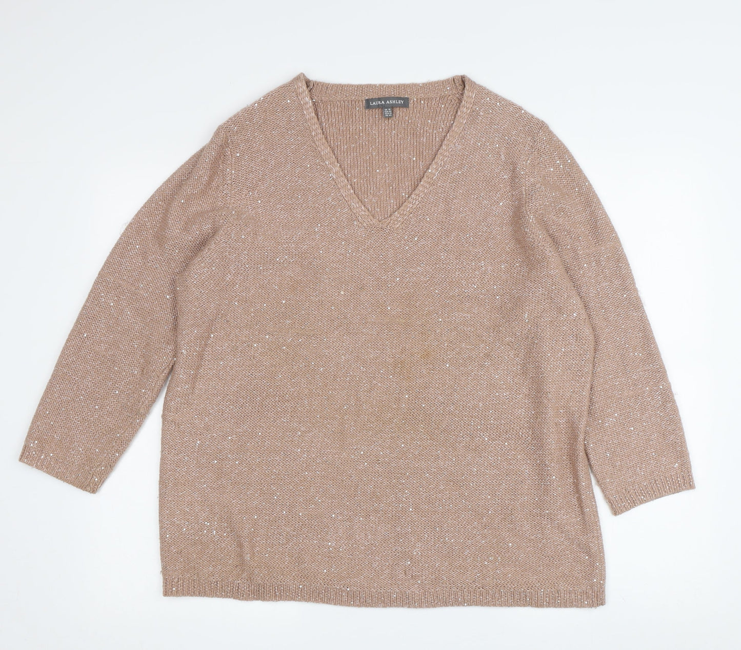 Womens UK Size 16 Laura Ashley Beige Pullover Jumper