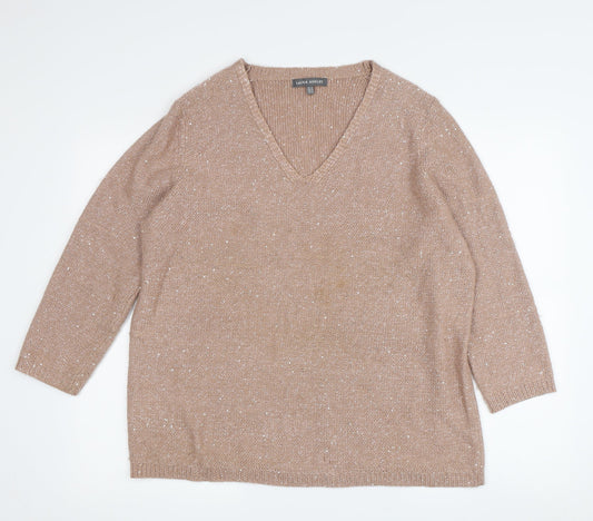 Laura Ashley Women's Beige Pullover Jumper, Size 16