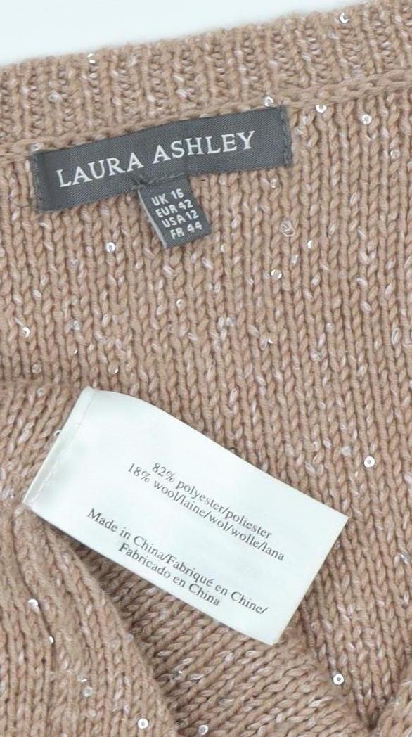 Womens UK Size 16 Laura Ashley Beige Pullover Jumper