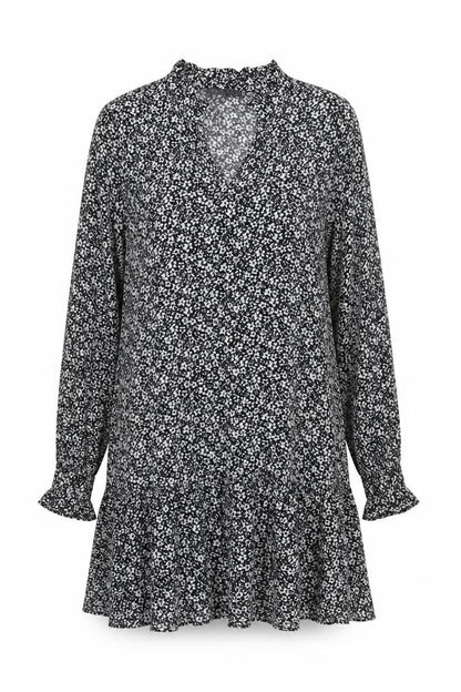 Marks and Spencer Floral Shift Dress, Size 12, Black