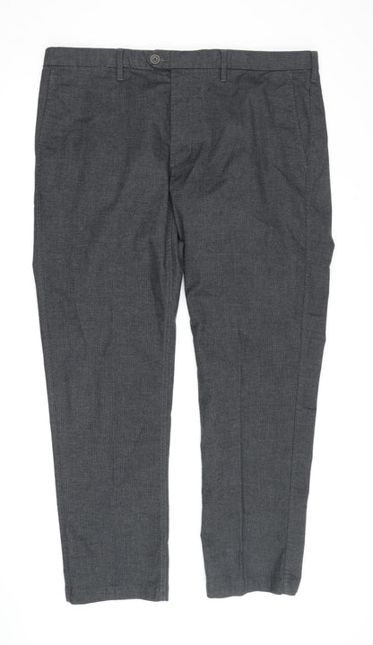Marks and Spencer Men's Grey Slim Fit Trousers Size 40