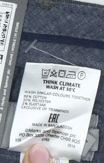 Marks and Spencer Men's Grey Slim Fit Trousers Size 40