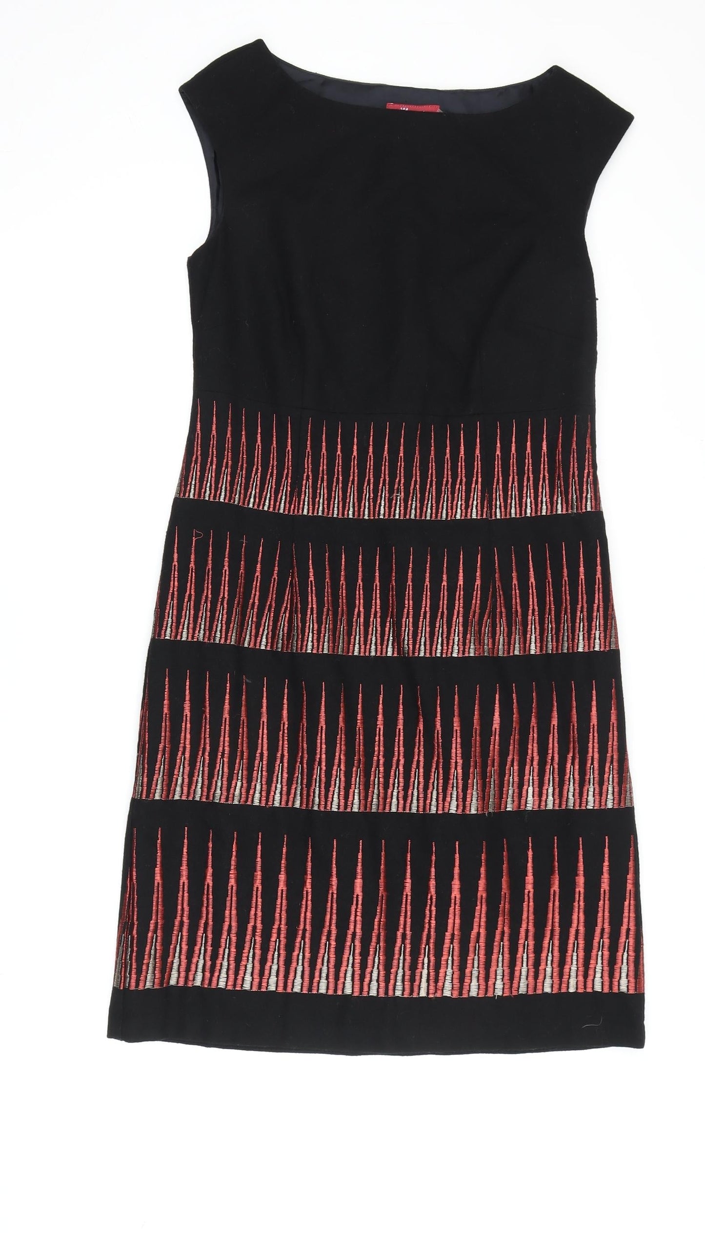 Monsoon Women's Black Knee Length Shift Dress Size 8