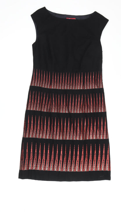 Monsoon Women's Black Knee Length Shift Dress Size 8