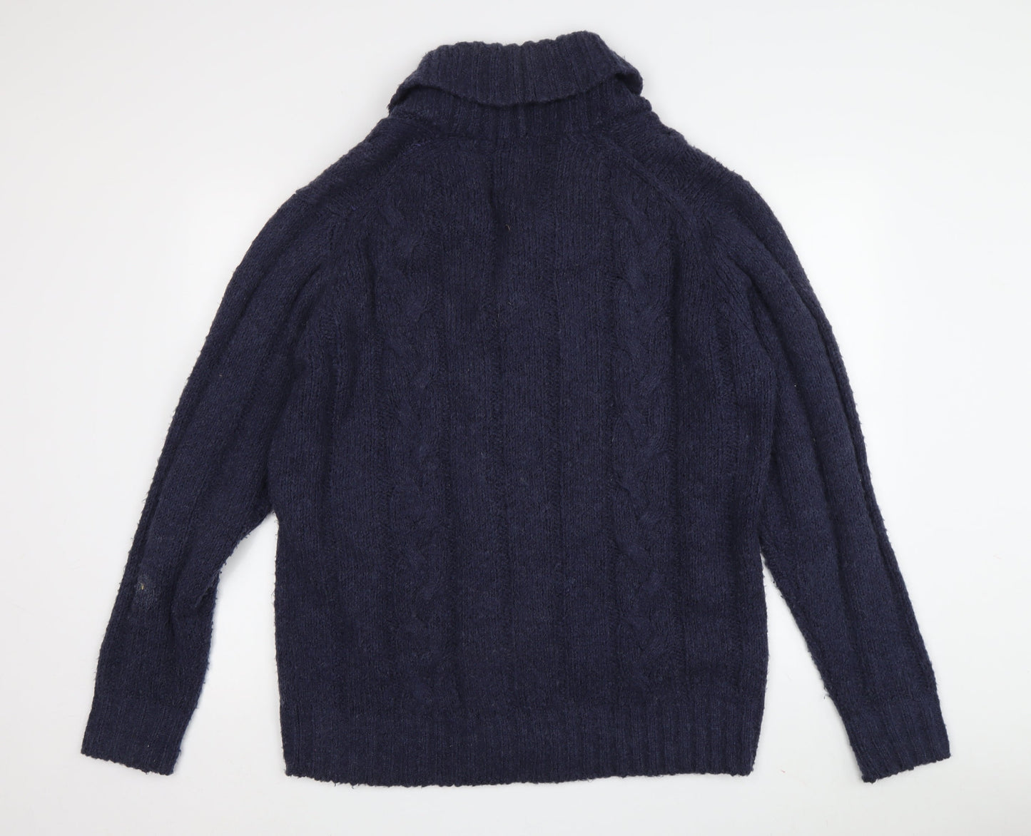 James Pringle Men's Blue Cardigan, Size L, Cable-Knit
