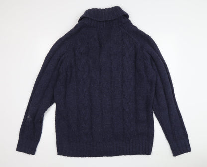 James Pringle Men's Blue Cardigan, Size L, Cable-Knit